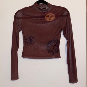 Urban outfitters sheer mock neck top